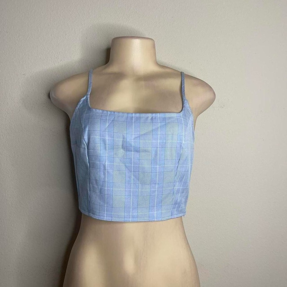 Blue Plaid Women's Crop Top